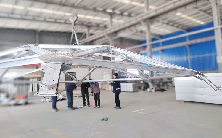 65m铝制测地线圆顶空间三角圆顶废水储罐