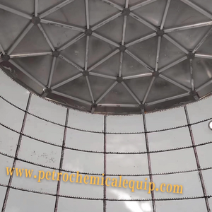 Diameter Pengeluaran Tersuai Kilang 52m Aluminium Geodesic Dome untuk Tangki Keluli Bercantum Kaca